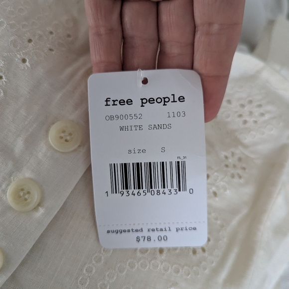 NEW Women's Free People Small I Want You Babe White Blouse Tank - Picture 7 of 7